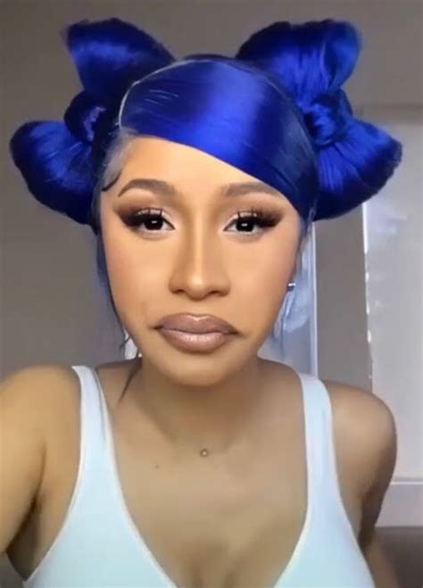 cardi b blue eyes|cardi b icy hair.